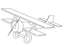 Avion biplan à colorier