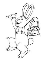 Coloriage 6 pour Pâques : lapin en fête