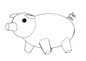 cochon tirelire à colorier