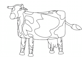 Une vache à colorier