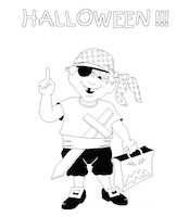 Coloriage 6 pour Halloween : pirate