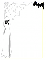 Papier 2 pour Halloween : fantome, toile d'araignée et chauve souris