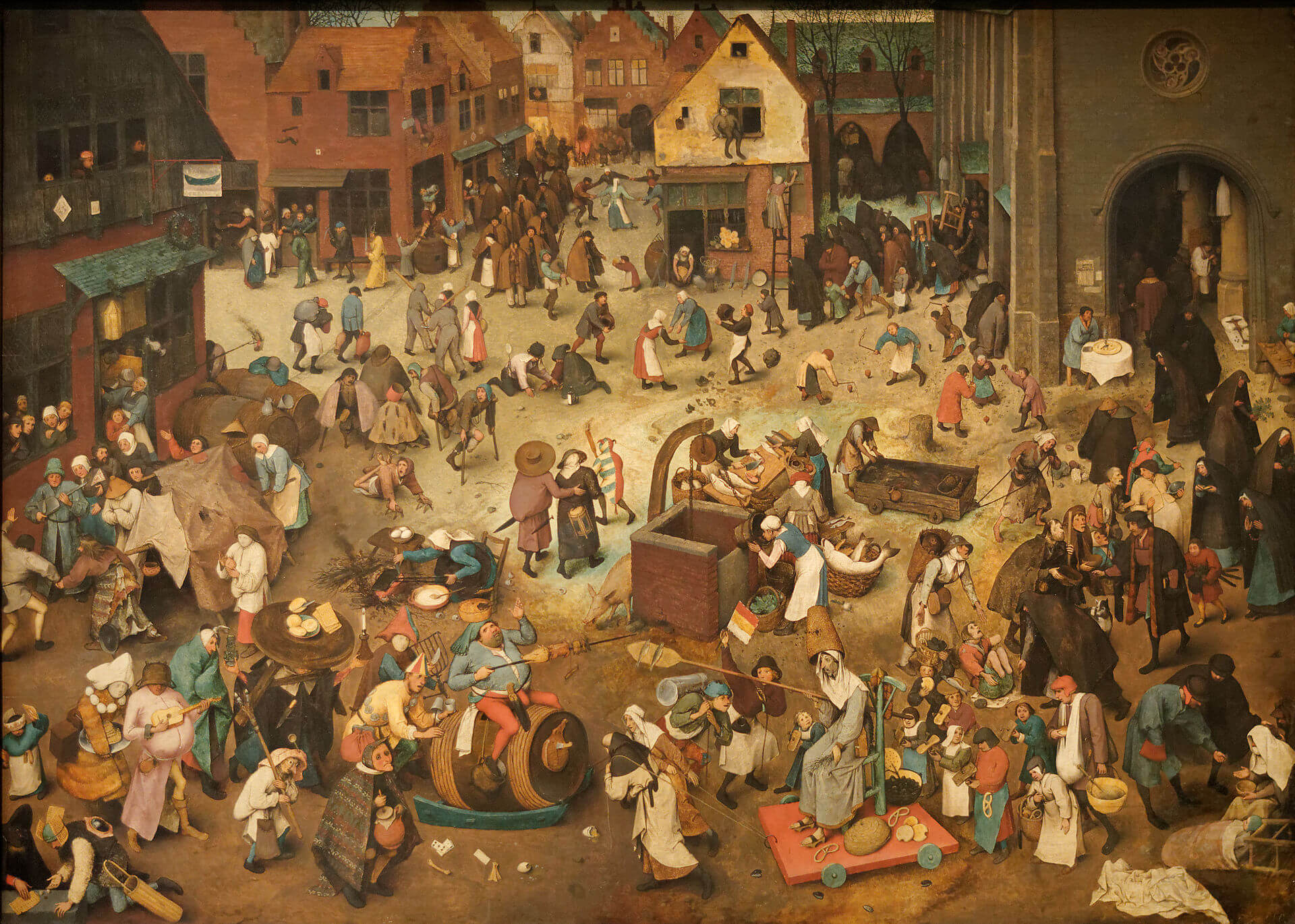 tableau de Breugel l'Ancien : Combat de carnaval et de Carême